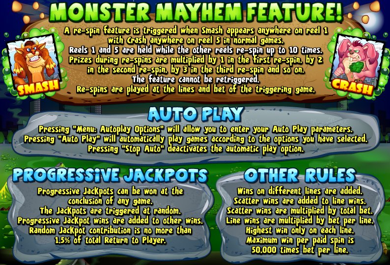 Monster Mayhem - $10 No Deposit Casino Bonus